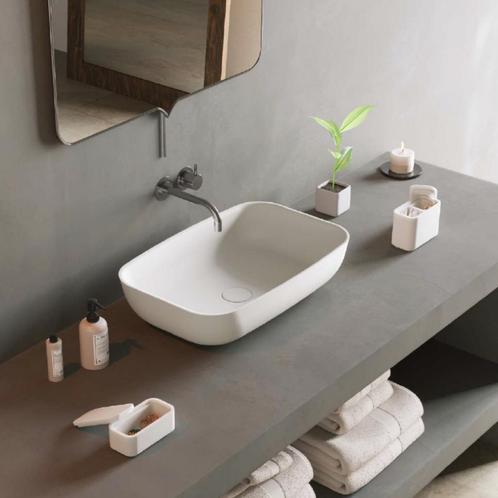 Opbouw Waskom Ideavit Solidpool 55x35x13 cm Solid Surface, Doe-het-zelf en Verbouw, Sanitair, Overige typen, Nieuw, Ophalen of Verzenden