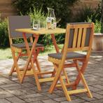 vidaXL 3-delige opvouwbare bistroset met kussens, van, Tuin en Terras, Tuinsets en Loungesets, Verzenden, Nieuw