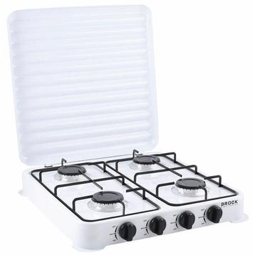 Brock Electronics 4-Pits Gaskookplaat Wit – Draagbaar beschikbaar voor biedingen