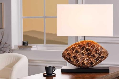 Design tafellamp REEF 50cm massief acaciahout handgemaakte, Huis en Inrichting, Lampen | Tafellampen, Ophalen of Verzenden