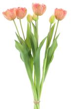 PSO Double Tulip bundle Tulp Duchesse peach 44 cm kunstbloem, Huis en Inrichting, Woonaccessoires | Overige, Nieuw, Verzenden