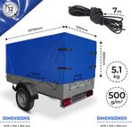 Aanhanger afdekzeil - 207x115x90 cm - Blauw - Jago®, Verzenden, Zo goed als nieuw