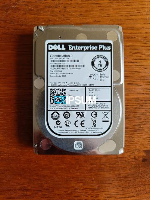Dell 1tb 7.2k SAS schijf P/N: 0VXTPX, Computers en Software, Harde schijven, Refurbished, Ophalen of Verzenden
