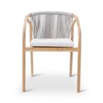 Tuinstoel Boras | teak naturel | grijze weving | incl kuss.., Verzenden, Nieuw