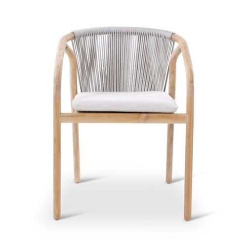 Tuinstoel Boras | teak naturel | grijze weving | incl kuss.., Tuin en Terras, Tuinstoelen, Nieuw, Verzenden