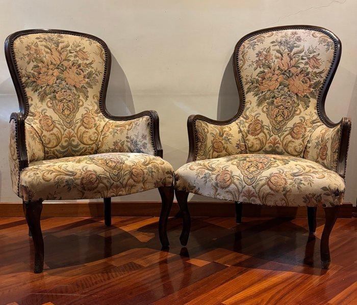 Fauteuil (2) - Hout, Textiel, Antiek en Kunst, Curiosa en Brocante