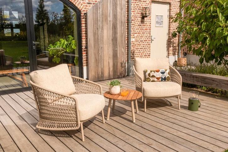 4SO Puccini/Mindo loungestoelen set - Latte, Tuin en Terras, Tuinsets en Loungesets, Loungeset, Nieuw, Hout, Verzenden