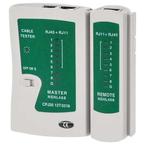 Kabeltester - Netwerktester - RJ45/RJ11/RJ12 - NSHL468 -, Computers en Software, Pc- en Netwerkkabels, Nieuw, Verzenden