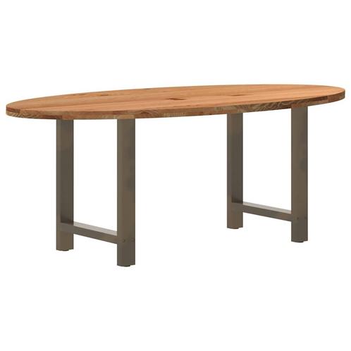 vidaXL Eettafel 200x100x74 cm ovaal massief eikenhout, Huis en Inrichting, Tafels | Eettafels, Nieuw, Verzenden