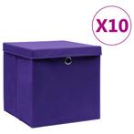 vidaXL Opbergboxen met deksel 10 st 28x28x28 cm paars, Huis en Inrichting, Woonaccessoires | Kisten, Verzenden, Nieuw