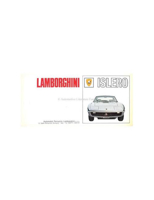 1968 LAMBORGHINI ISLERO BROCHURE, Boeken, Auto's | Folders en Tijdschriften