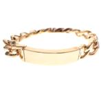 Gouden heren armband met plaatje | 19 cm, Sieraden, Tassen en Uiterlijk, Armbanden, Goud, Goud, Gebruikt, Verzenden