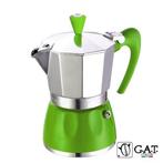 G.A.T. Italia Delizia Percolator Groen 6 kops, Afneembaar waterreservoir, Nieuw, Koffiebonen, Ophalen of Verzenden
