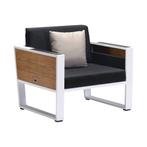 York lounge tuinstoel aluminium wit teak, Tuin en Terras, Tuinstoelen, Ophalen of Verzenden, Nieuw, Aluminium