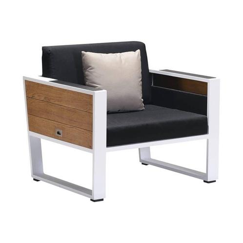York lounge tuinstoel aluminium wit teak, Tuin en Terras, Tuinstoelen, Nieuw, Aluminium, Ophalen of Verzenden