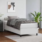 vidaXL Boxspring bed kunstleer wit 100x200 cm, Huis en Inrichting, Overige materialen, 100 cm, Eenpersoons, Verzenden