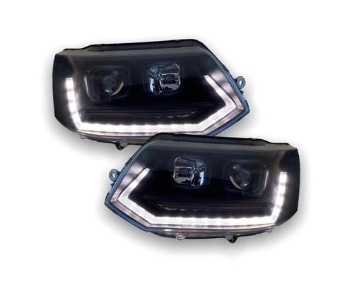 Koplampen VW T5 09-15 Tube LED Dynamic T6 look black V2, Auto-onderdelen, Overige Auto-onderdelen, Ophalen of Verzenden