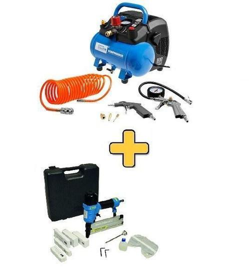 Güde compressor AIRPOWER 190/08/6 + Güde Combi tacker Actiek, Doe-het-zelf en Verbouw, Compressors, Nieuw, 6 tot 10 bar, Minder dan 25 liter