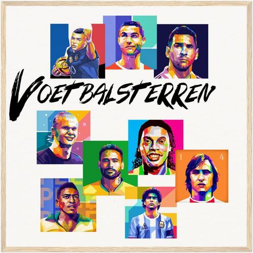 cruijff mbappe pele maradona messi ronaldo haaland poster, Verzamelen, Posters, Nieuw, Deurposter of groter, Sport, Vierkant