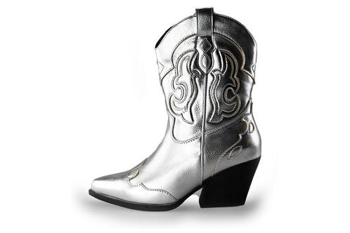Ann Rocks Cowboy laarzen in maat 37 Zilver | 10% extra, Kleding | Dames, Schoenen, Overige kleuren, Zo goed als nieuw, Verzenden