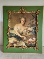 Grand cadre baroque peint, milieu XXe – bois sculpté et stuc