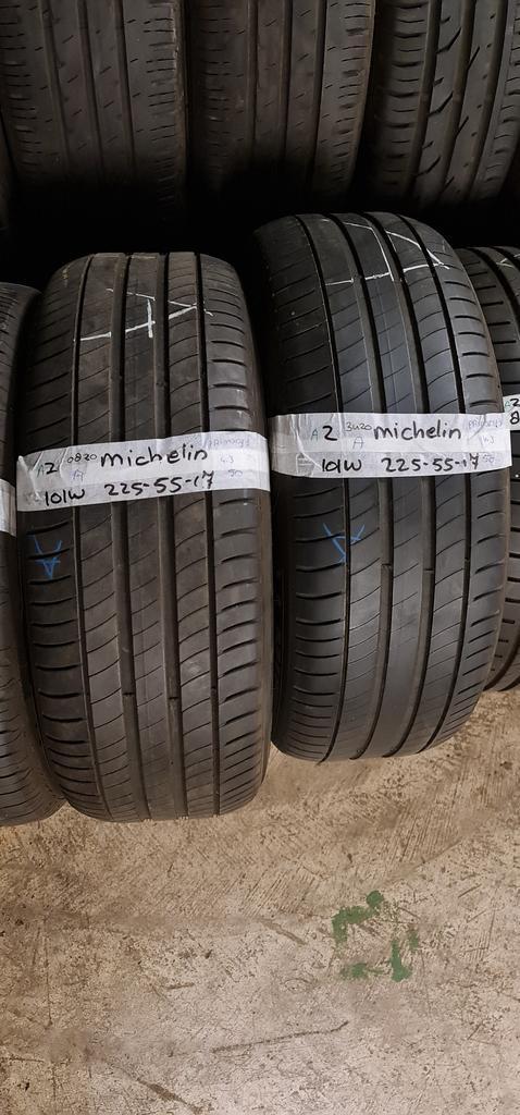 2x 225-55-17 Michelin Zomer 4.3mm €40 Per Band 225 55 17, Auto-onderdelen, Banden en Velgen, 17 inch, Zomerbanden, 225 mm, Personenwagen