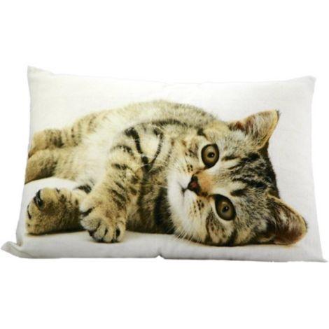 canvas kussen tabby liggend 35x50cm, Huis en Inrichting, Woonaccessoires | Overige, Verzenden