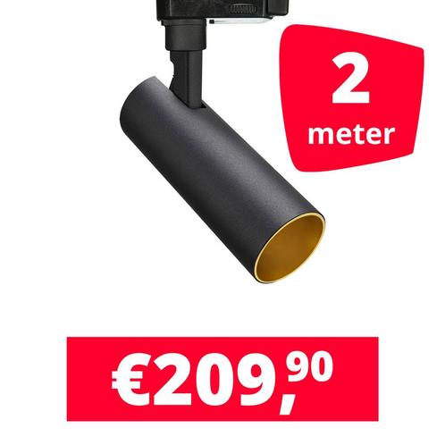 LED Railverlichting Meteora Zwart 2 spots + 2M rails, Zakelijke goederen, Kantoor en Winkelinrichting | Winkel en Inventaris