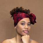 Afrikaanse Rode fade effect hoofddoek - headwrap, Kleding | Dames, Hoeden en Petten, Nieuw, Ophalen of Verzenden