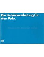 1982 VOLKSWAGEN POLO HANDLEIDING DUITS, Boeken, Auto's | Folders en Tijdschriften, Nieuw, Volkswagen, Author