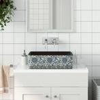 vidaXL Opzetwasbak rechthoekig 46x35,5x13 cm keramiek zwart, Doe-het-zelf en Verbouw, Sanitair, Verzenden, Nieuw