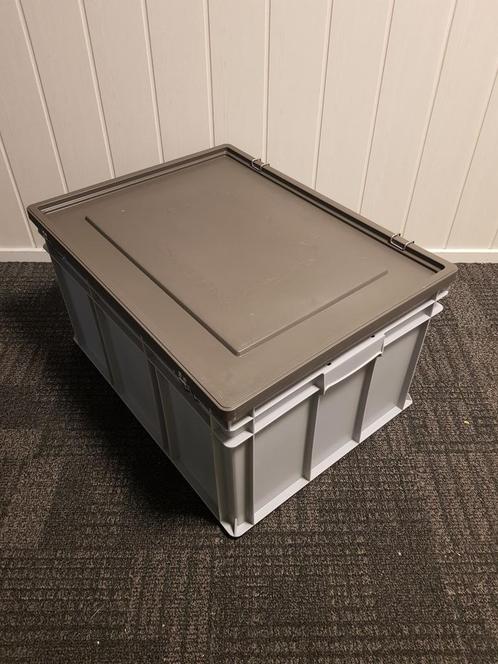 80x60x42 kunststof bak met deksel, grijs, PP, gesloten,, Zakelijke goederen, Kantoor en Winkelinrichting | Magazijn, Stelling en Opslag