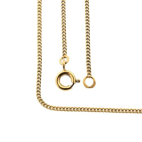 Gouden gourmet schakel ketting | 61 cm (schakelketting), Sieraden, Tassen en Uiterlijk, Kettingen, Overige kleuren, Gebruikt, Goud