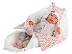 Llorens pop Tina met deken - 44cm (Poppen 37- 45 cm, Poppen), Ophalen of Verzenden, Nieuw, Babypop