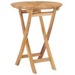vidaXL Tuintafel inklapbaar Ø60 cm massief teakhout, Verzenden, Nieuw, Hout