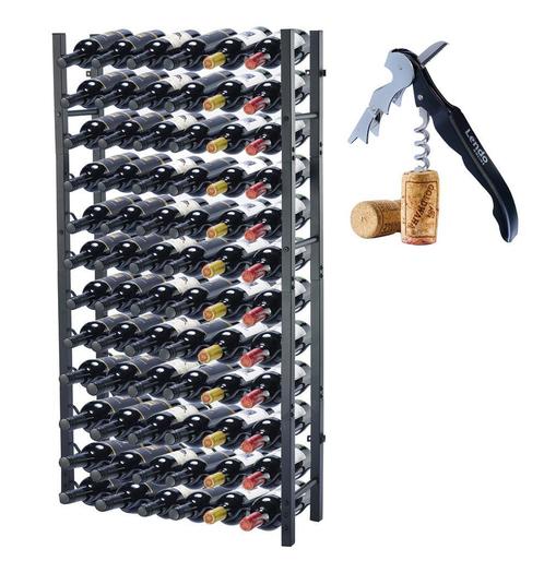 Wijnrek | 72 flessen | 65x20x120cm | Staal | Flessenrek |, Huis en Inrichting, Woonaccessoires | Wijnrekken, 75 cm of meer, 25 flessen of meer