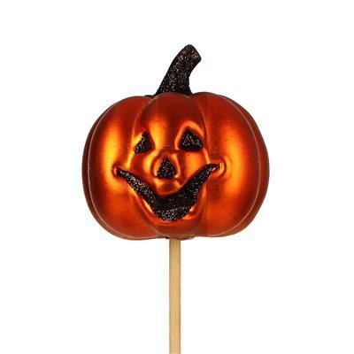 Bijsteker pompoen scary 6cm.+12cm. stok zak +/- 24st, Huis en Inrichting, Woonaccessoires | Kunstplanten en Kunstbloemen, Nieuw