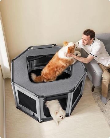 FEANDREA Puppy ren - hondenkooi - puppy kooi - 112 x 112 x beschikbaar voor biedingen
