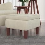 vidaXL Kruk met houten poten fluweel crèmekleurig, Huis en Inrichting, Stoelen, Verzenden, Nieuw