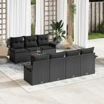 vidaXL Tuin Sofa Set 8 pcs Zwart Poly riet, Verzenden, Nieuw, Rotan