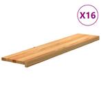 vidaXL Traptreden 16 st 120x30x2 cm massief eikenhout, Doe-het-zelf en Verbouw, Ladders en Trappen, Verzenden, Nieuw