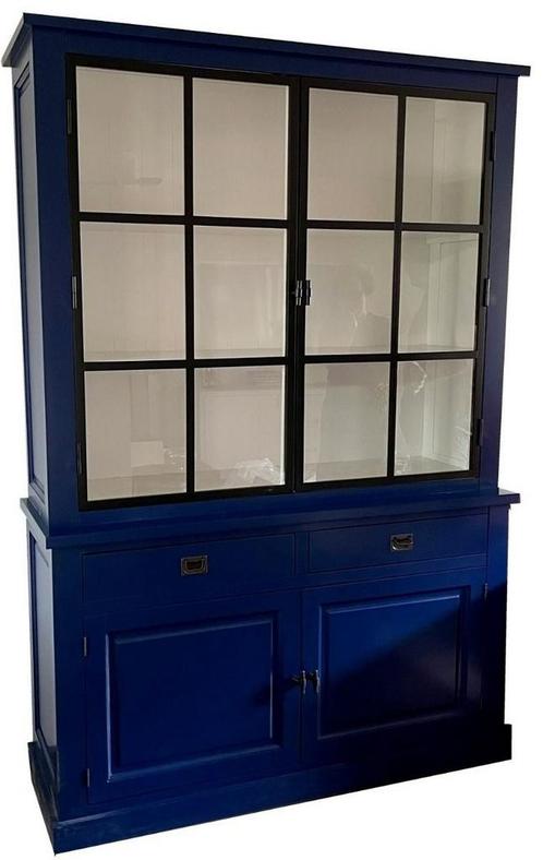 Buffetkast Soest safierblauw met stalen deuren 150cm, Huis en Inrichting, Kasten | Buffetkasten, Ophalen of Verzenden