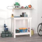 vidaXL Werkbank 80x50x80 cm massief grenenhout wit, Doe-het-zelf en Verbouw, Werkbanken, Verzenden, Nieuw
