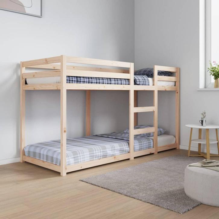vidaXL Stapelbed massief grenenhout 75x190 cm, Huis en Inrichting, Slaapkamer | Bedden, Bruin, Nieuw, Hout, Eenpersoons, Verzenden
