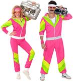 Neon 80S Trainingspak Fout Groen Roze, Kleding | Heren, Carnavalskleding en Feestkleding, Verzenden, Nieuw