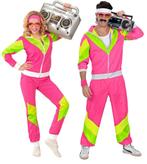 Neon 80S Trainingspak Fout Groen Roze, Kleding | Heren, Carnavalskleding en Feestkleding, Nieuw, Verzenden