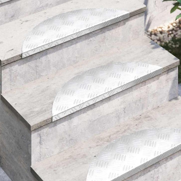 vidaXL Checker Plaat 10 pcs Zilver 60 x 18 cm Aluminium, Doe-het-zelf en Verbouw, Ladders en Trappen, Nieuw, Verzenden