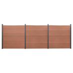 vidaXL Schuttingpaneelset 526x186 cm HKC bruin, Tuin en Terras, Verzenden, Nieuw, Kunststof, 1 tot 2 meter
