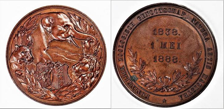 Het 50-jarig bestaan van het Genootschap Natura Artis Mag..., Postzegels en Munten, Penningen en Medailles, Verzenden