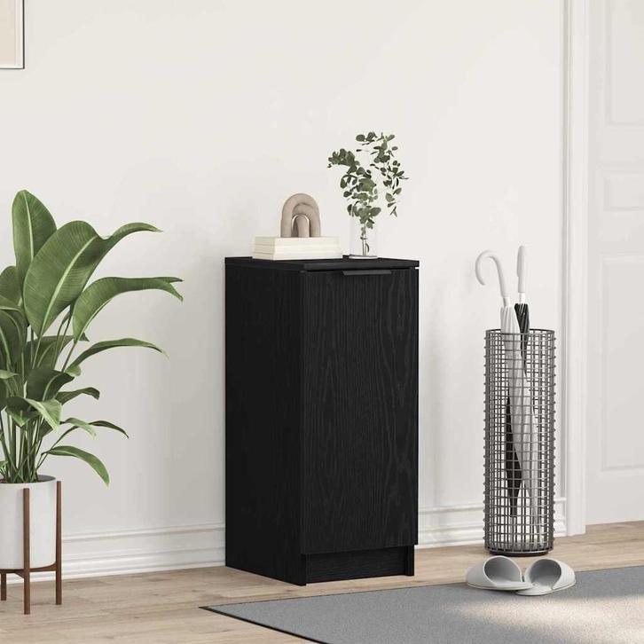 vidaXL Schoenenkast Zwart Eiken 29,5 x 35 x 70 cm Bewerkt, Huis en Inrichting, Kasten | Overige, Nieuw, Verzenden